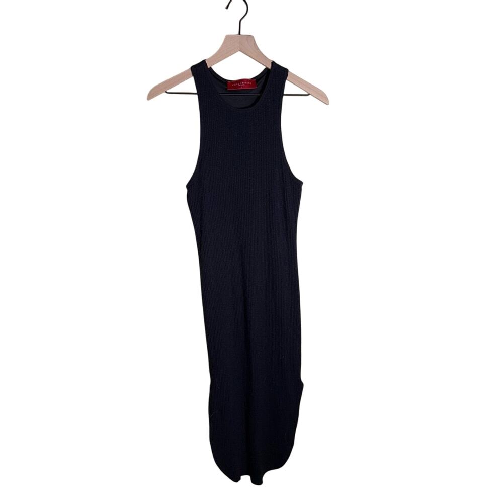AKIRA CHICAGO red label ribbed black sleeveless classic midi dress L